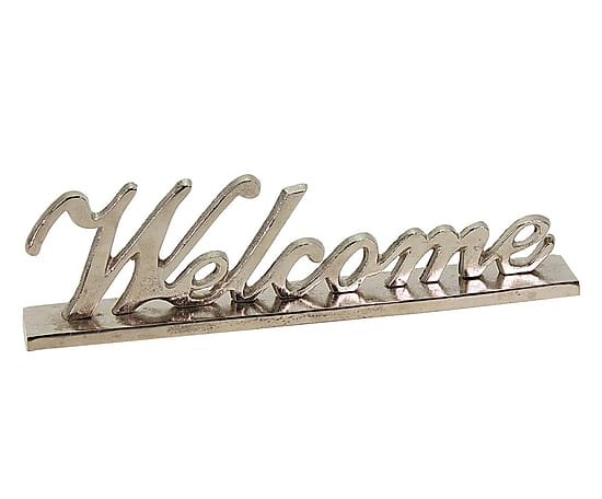 “Welcome” Schriftzug Aluminium