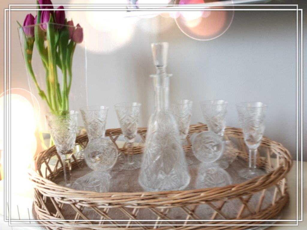 Küchenaccessoires Kristall Sektgläser mit Karaffe