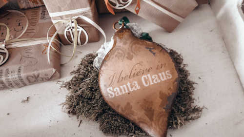 Weihnachsdekoration: Metall Anhänger Weihnachten “Santa Claus” Vintage