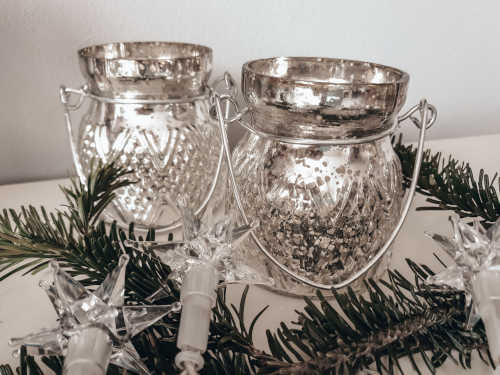 Windlicht Bauernsilber 2er Set Weihnachsdekoration: Windlicht Bauernsilber 2er Set