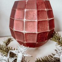 Weihnachsdekoration: Windlicht aus Glas rot