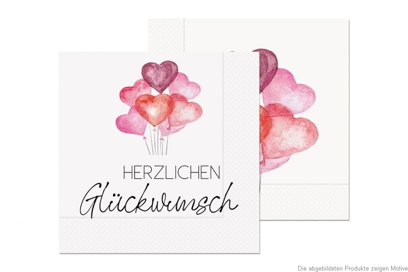 SERVIETTE  Herzlichen Glückwünsch 1306621 SERVIETTE  33X33 “Herzlichen Glückwünsch”