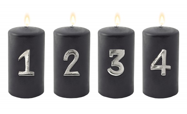 4er Set Kerzenpin Kerzenstecker Advent,  Höhe 4 cm