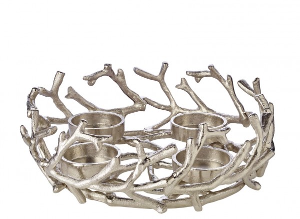 Adventskranz Porus, Geweih-Design Höhe 16 cm_3 Adventskranz Porus, Geweih-Design Höhe 16 cm