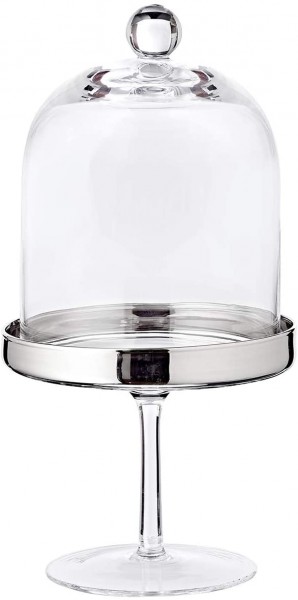 Bonboniere Glasdose Candy Bar auf Fuß Leos_1253 Bonboniere Glasdose Candy Bar auf Fuß Leos, Kristallglas mit Platinrand