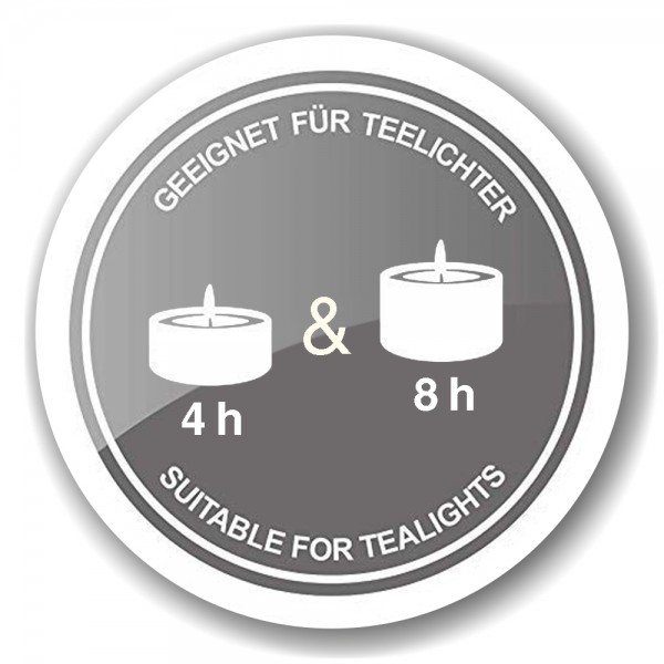 Geeignet-f-r-Teelichter Windlicht Teelichtglas Kerzenglas Raute, schwarz, Höhe 8 cm