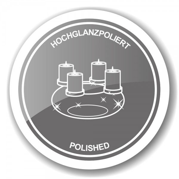Hochglanzpoliert-Adventskranz- Adventskranz Milano, für Stumpenkerzen ø 8 cm