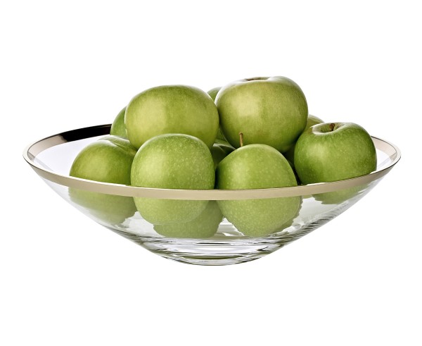 Schale Dekoschale Cora, Kristallglas mit Platinrand_1 Schale Dekoschale Cora, Kristallglas mit Platinrand