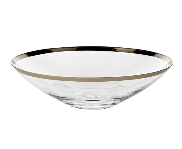 Schale Dekoschale Cora, Kristallglas mit Platinrand_1263 Schale Dekoschale Cora, Kristallglas mit Platinrand