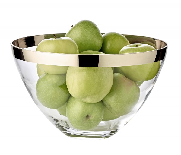 Schale Dekoschale Holly, Kristallglas mit Platinrand_1 Schale Dekoschale Holly, Kristallglas mit Platinrand