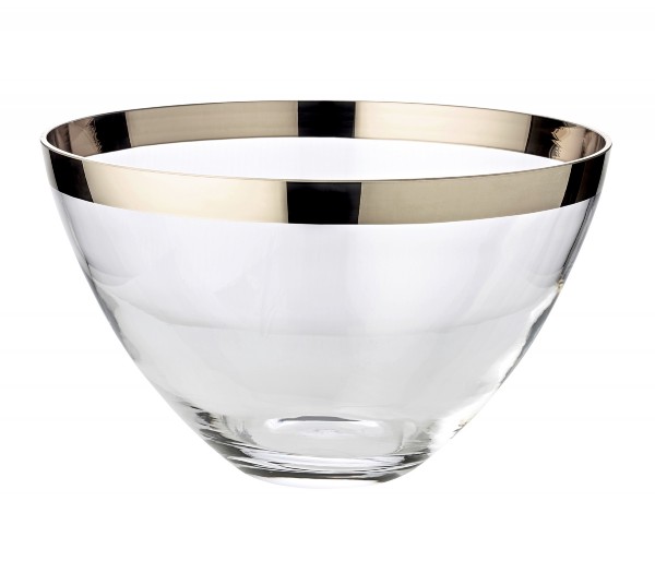 Schale Dekoschale Holly, Kristallglas mit Platinrand_1220 Schale Dekoschale Holly, Kristallglas mit Platinrand