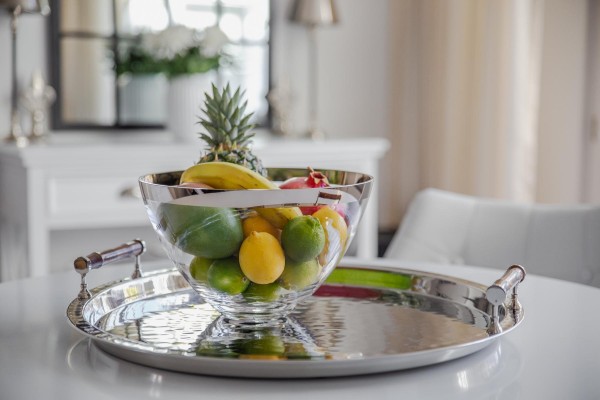 Schale Dekoschale Holly, Kristallglas mit Platinrand_2 Schale Dekoschale Holly, Kristallglas mit Platinrand