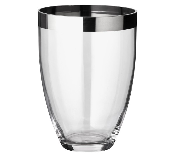 Vase Charlotte, Kristallglas mit Platinrand_1224 Vase Charlotte, Kristallglas mit Platinrand
