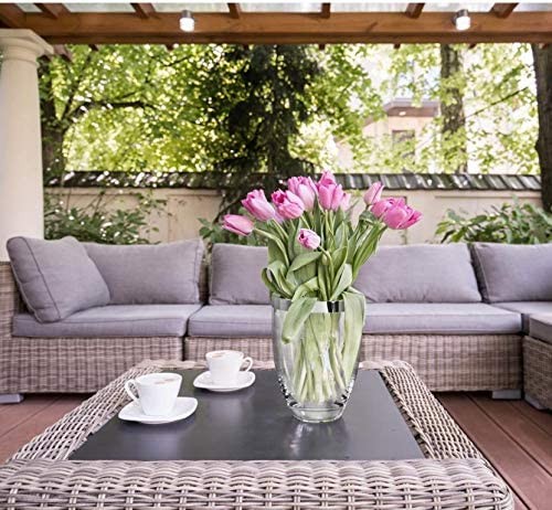 Vase Charlotte, Kristallglas mit Platinrand_5 Vase Charlotte, Kristallglas mit Platinrand