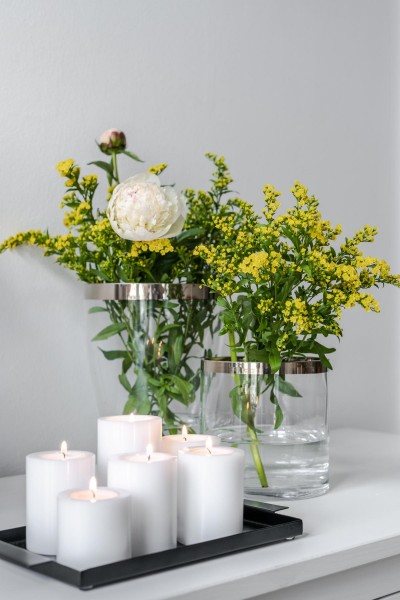 Vase Charlotte, Kristallglas mit Platinrand_5 Vase Charlotte, Kristallglas mit Platinrand