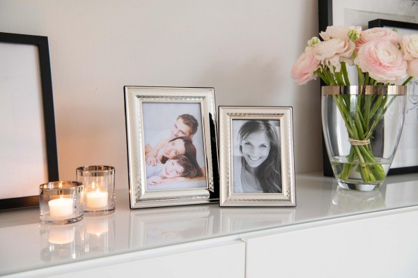 Vase Charlotte, Kristallglas mit Platinrand_6 Vase Charlotte, Kristallglas mit Platinrand