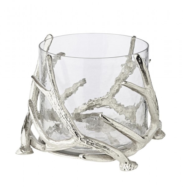 Windlicht Kingston mit Glas Geweih-Design Höhe 20 cm_1 Windlicht Kingston mit Glas Geweih-Design Höhe 20 cm