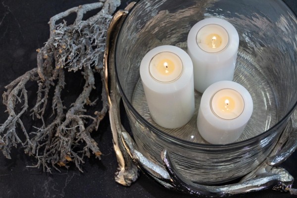 Windlicht Kingston mit Glas Geweih-Design Höhe 20 cm_3 Windlicht Kingston mit Glas Geweih-Design Höhe 20 cm