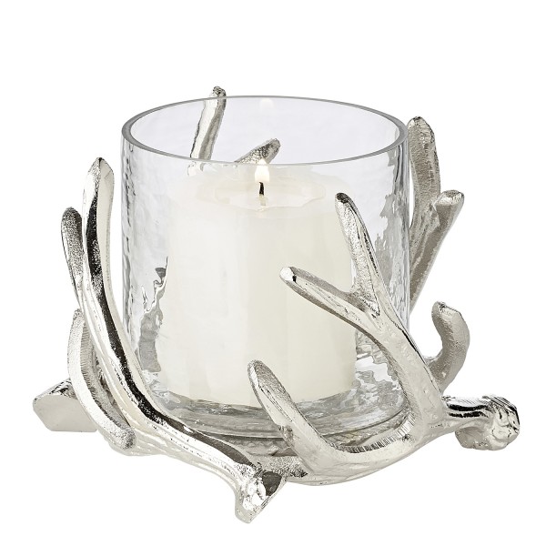 Windlicht Kingston mit Glas Geweih-Design_1 Windlicht Kingston mit Glas Geweih-Design