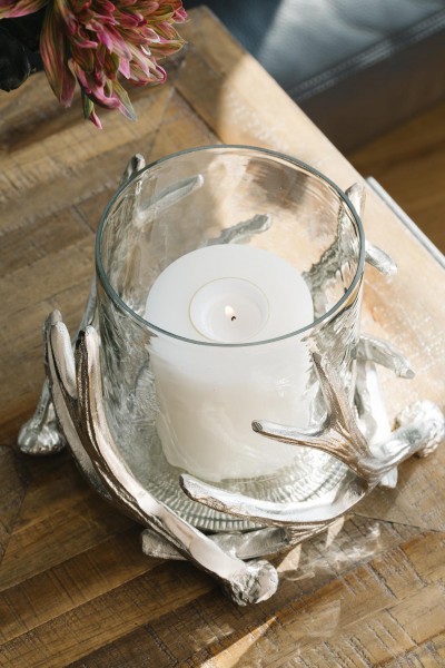 Windlicht Kingston mit Glas Geweih-Design_3 Windlicht Kingston mit Glas Geweih-Design