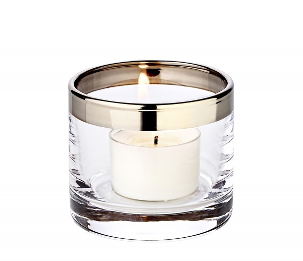 Windlicht Molly Kristallglas mit Platinrand Höhe 6 cm_1205 Windlicht Molly Kristallglas mit Platinrand Höhe 6 cm