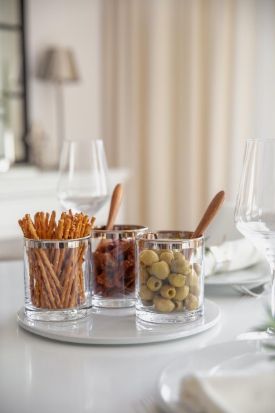 Windlicht Molly, Kristallglas mit Platinrand, Höhe 8,5 cm_4 Windlicht Molly  Kristallglas mit Platinrand, Höhe 8,5 cm