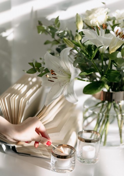 Windlicht Molly, mundgeblasenes Kristallglas mit Platinrand, Höhe 8 cm_2 Windlicht Molly  Kristallglas mit Platinrand, Höhe 8 cm