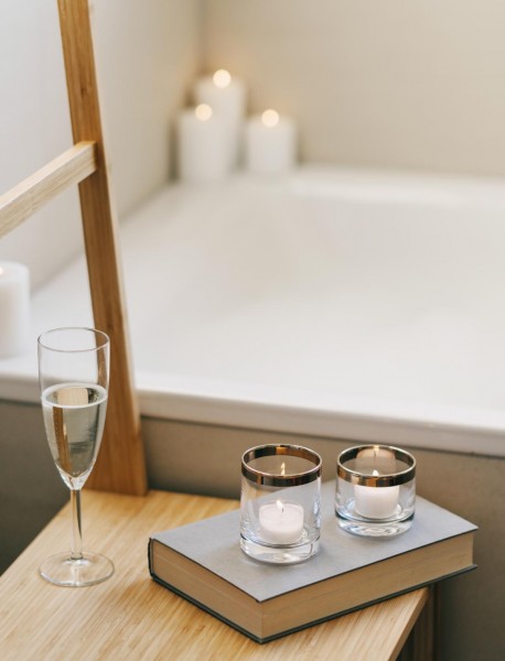 Windlicht Molly, mundgeblasenes Kristallglas mit Platinrand, Höhe 8 cm_4 Windlicht Molly  Kristallglas mit Platinrand, Höhe 8 cm