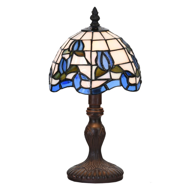 5ll-6158-tiffany-tischlampe-o-18x32-cm-blau-beige-glas-schreibtischlampe-tiffany Tischlampe Tiffany Stil Tischleuchte Tiffanylampe Schreibtischlampe