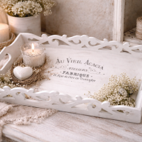 Küchenaccessoires Tablett mit Muster Shabby Chic Stil