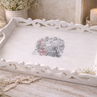 Küchenaccessoires Tablett mit Muster Landhaus Stil